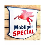 Plaque émaillée Pegasus Mobilgas spécial vintage rétro