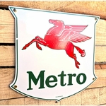 Plaque émaillée Pegasus métro rétro vintage