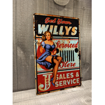 plaque métal déco jeep willys vintage