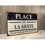 plaque déco humoristique place de la sieste