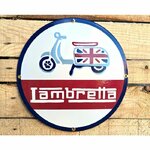 Plaque émaillée scooter Lambretta publicitaire rétro