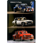 plaque-metal-vintage-renault-r5-turbo-bleu-blanc-rouge