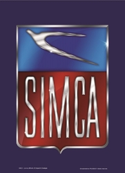 Plaque émaillée Ancienne "SIMCA STOCKISTE" - Publicité Automobile Métal, Décoration Atelier