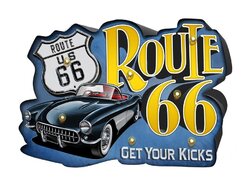 Plaque Métal Vintage Route 66 - Décoration Rétro Pour Bar Ou Garage !