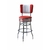 Tabouret de bar bas luxe avec dossier Palace 66 rouge