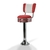 Casey Tabouret de bar Dossier CB 77 Chrome rouge