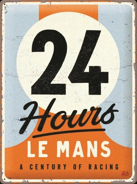 Cast Iron Wall Sign - GULF LE MANS STEVE McQUEEN PORSCHE 917 - 24cm x