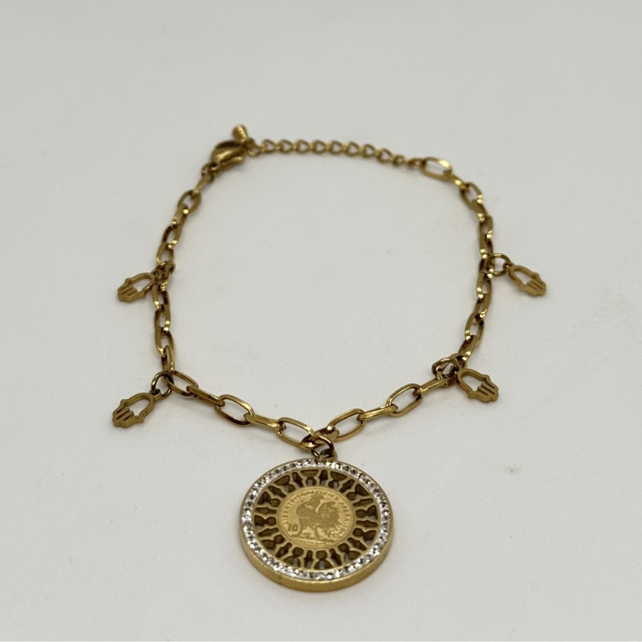 Bracelet coq doré