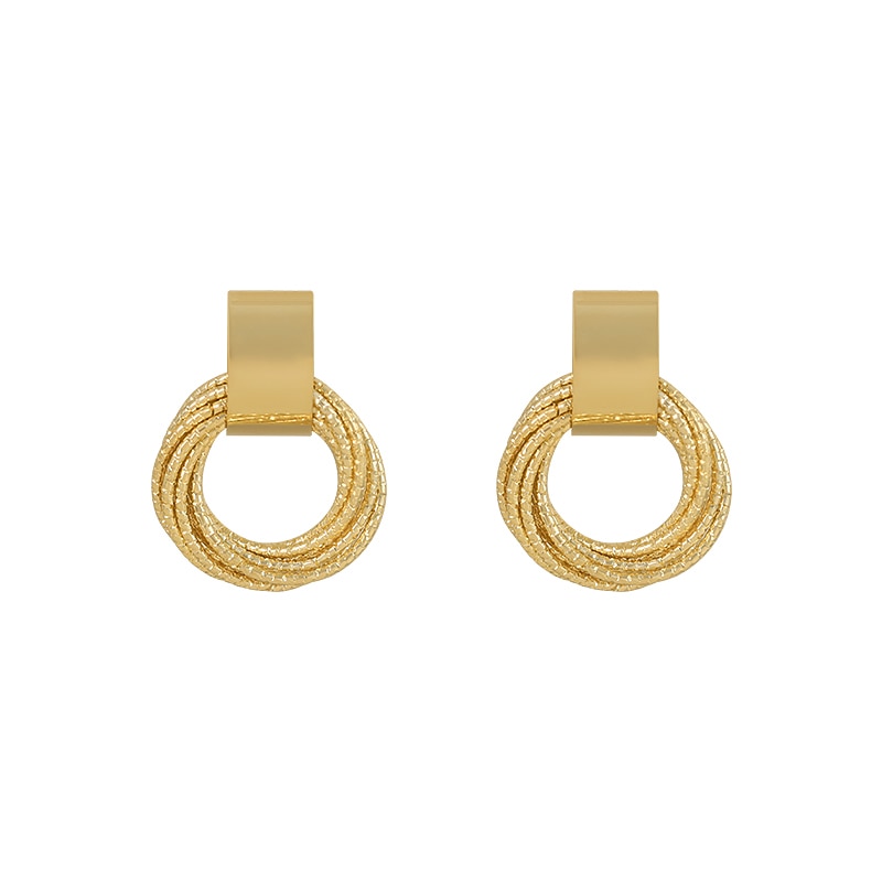 Boucles-d-Oreilles-R-tro-M-talliques-en-Or-pour-Femme-Pendentif-en-Petits-Cercles-Multiples