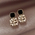 Boucles-d-oreilles-r-tro-pour-femmes-bijoux-fran-ais-noir-carr-perle-Zircon-pendentif-mode