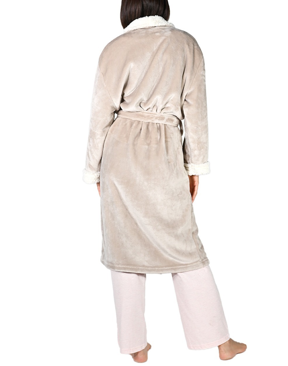 peignoir-polaire-col-chale-bicolore-beige-dos-femme