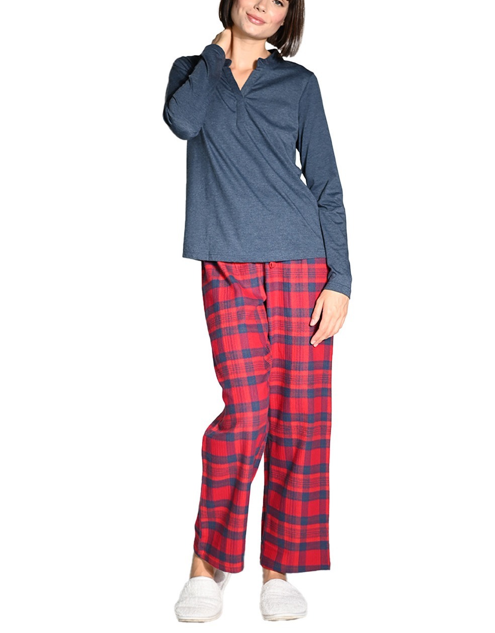 pyjama-femme-jensey-bas-carreaux-flanelle-ontario