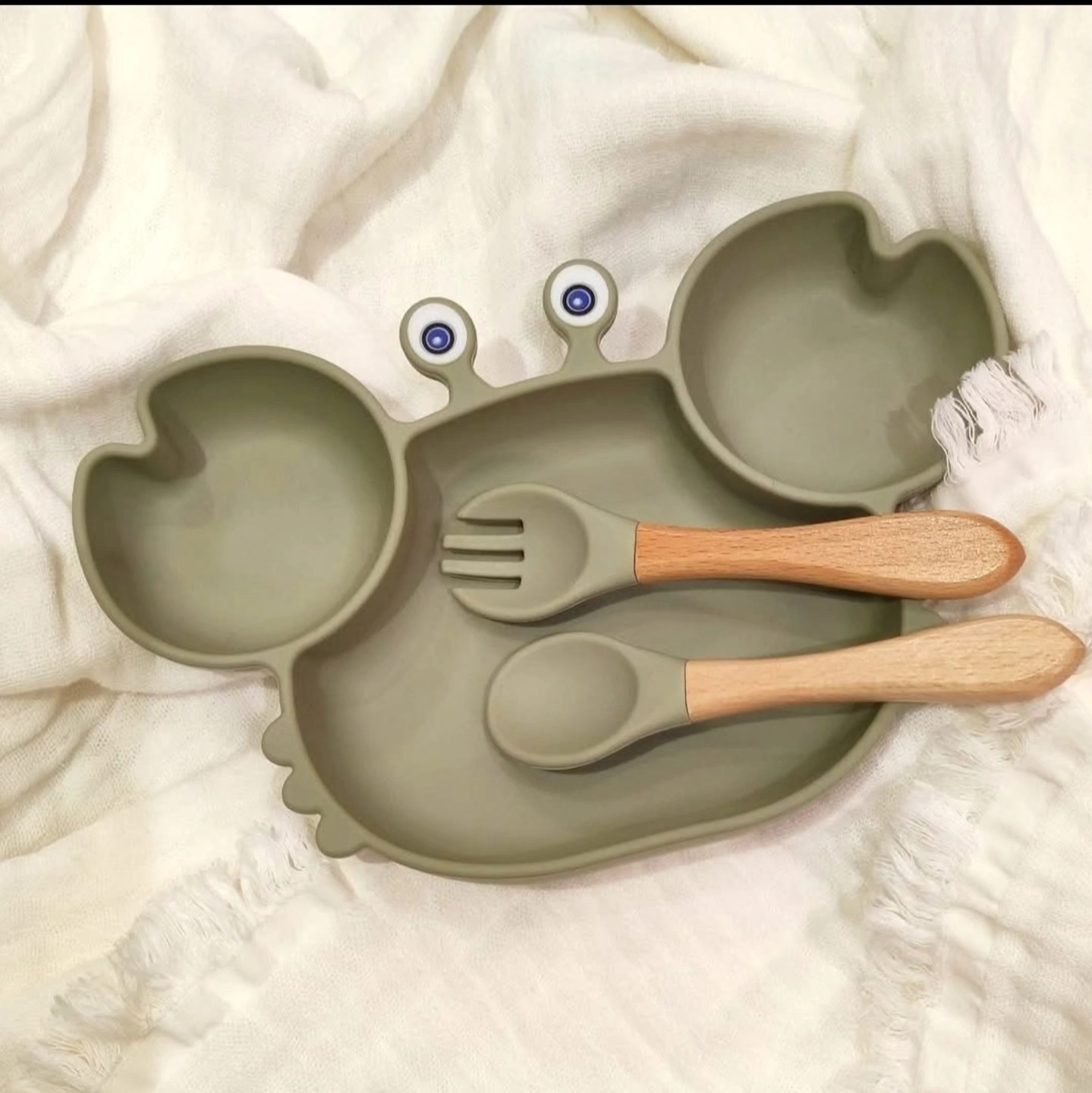 set_repas_assiette_crabe_vert_kaki