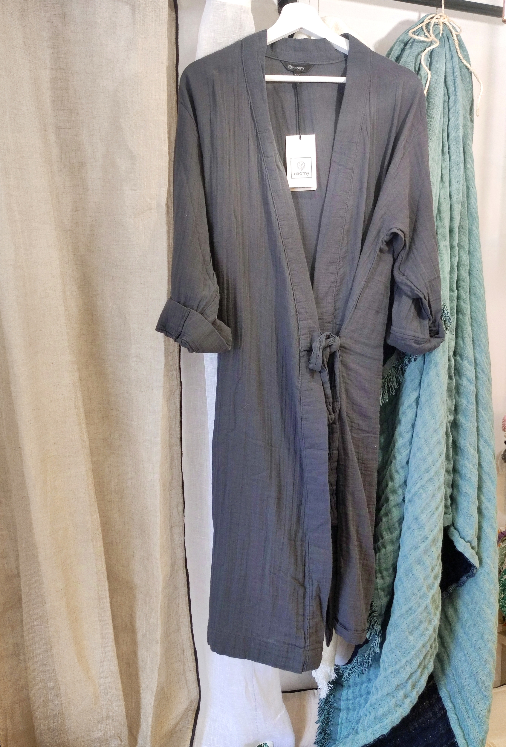 Cache-coeur-voile-coton-navy