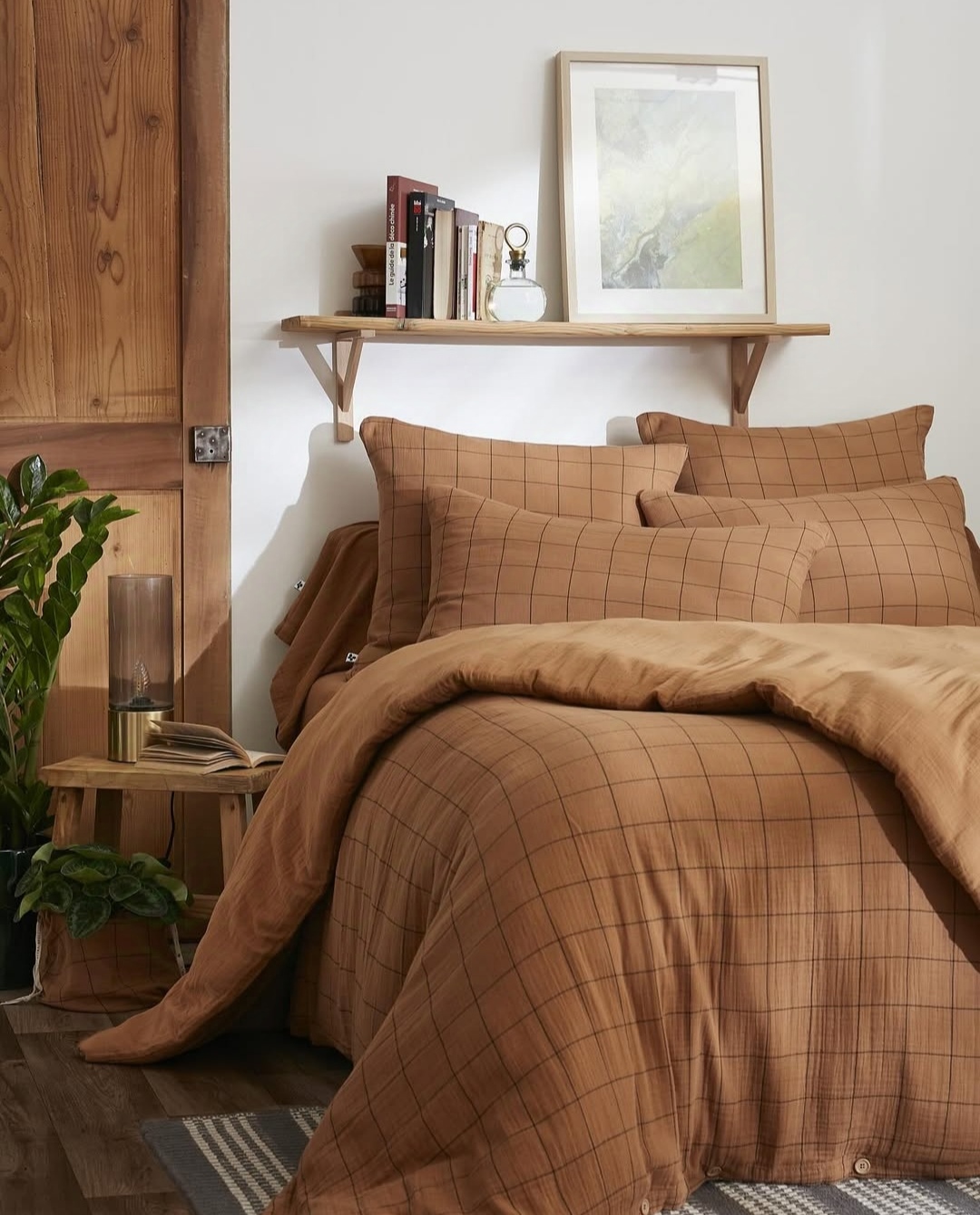 Housse_de_couette_Gaïa_Match_gaze_de_coton_camel_effet_papillon