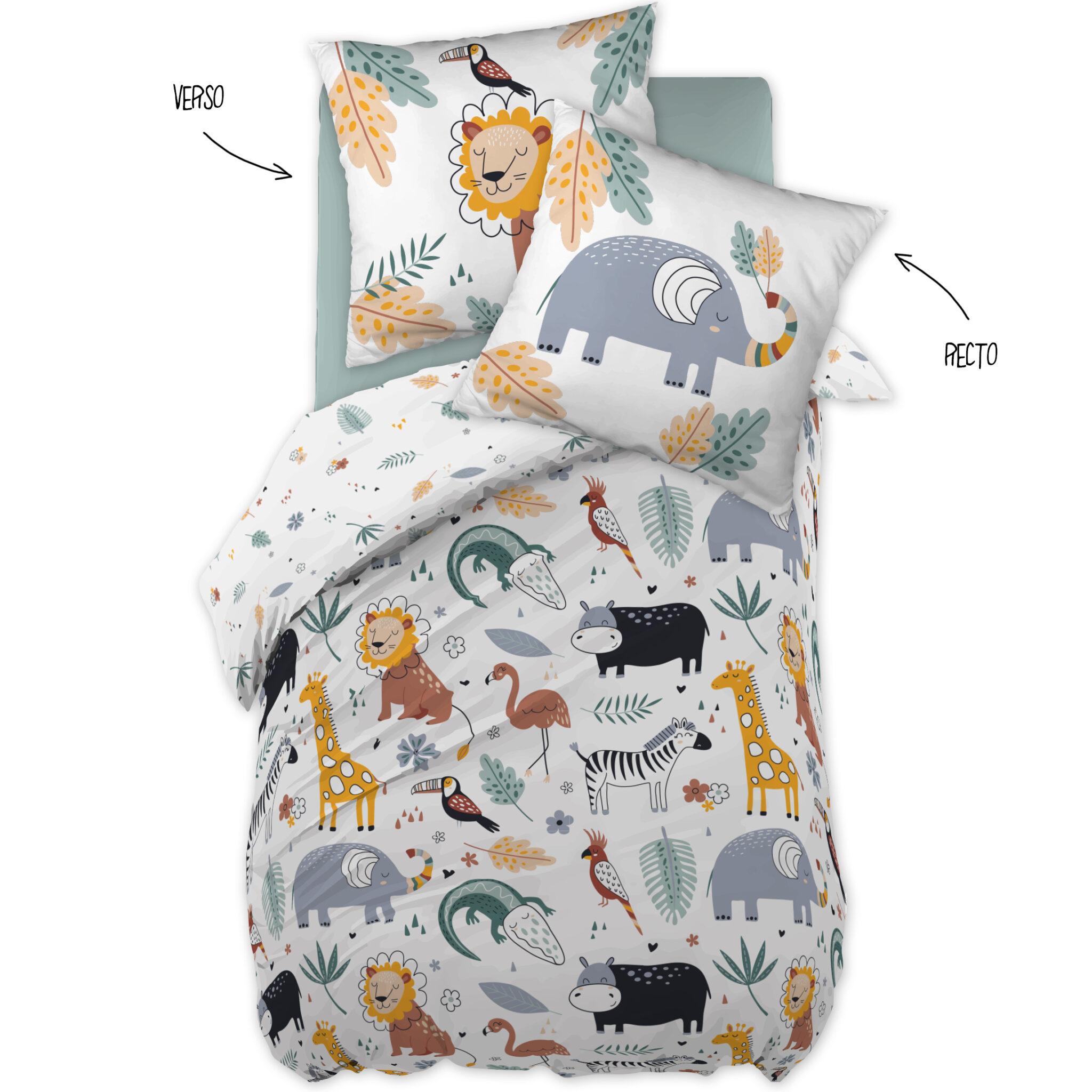 parure_lit_housse_couette_Savane_enfant_réversible
