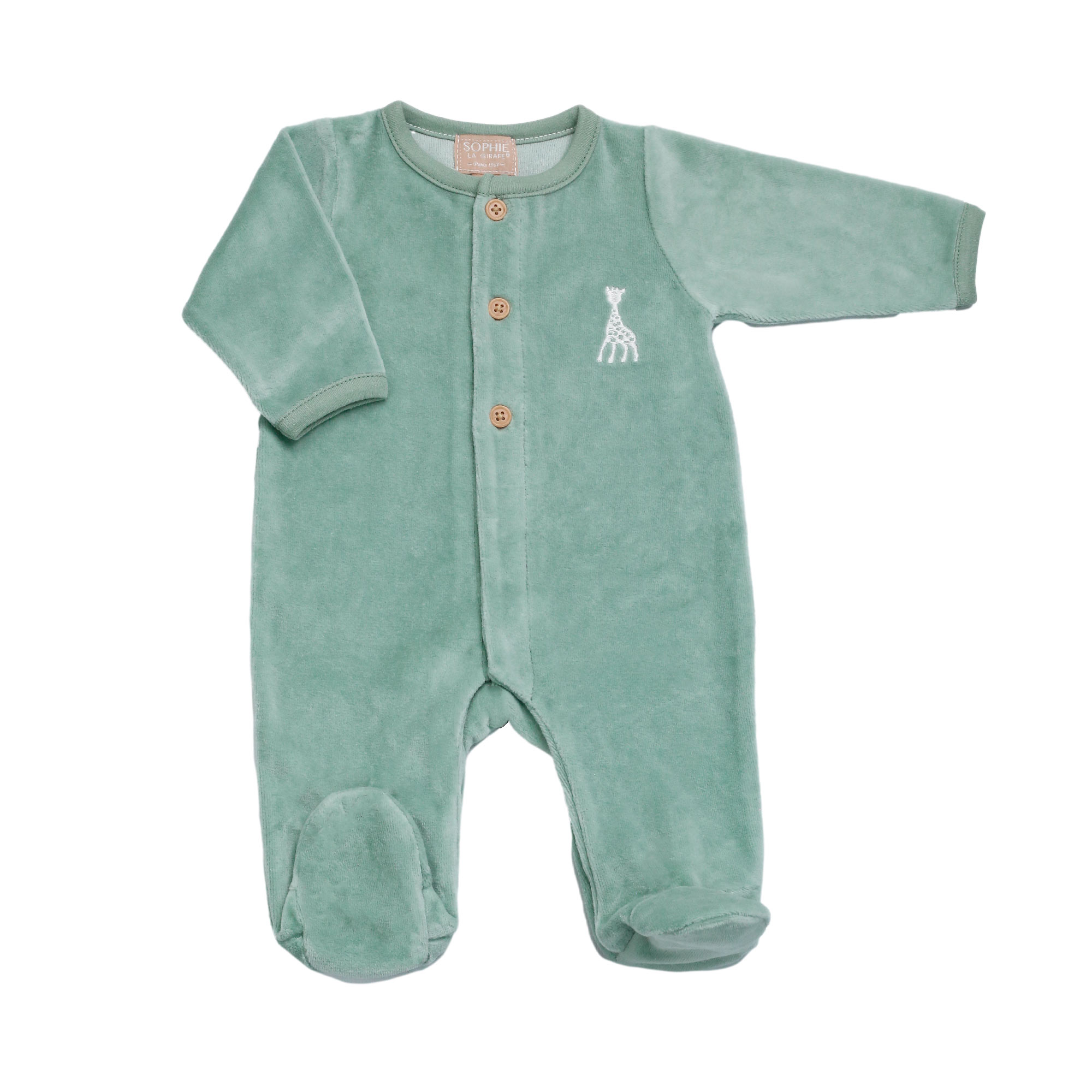 Pyjama-velours-sophie-la-girafe-trois-kilos-sept-vert