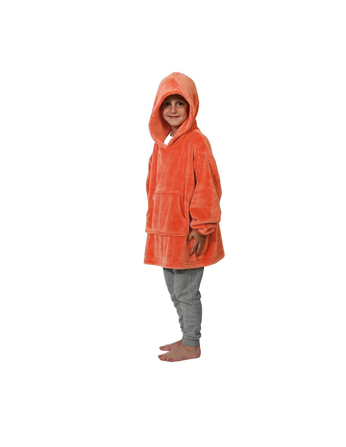 poncho-polaire-enfant-corail-sensei
