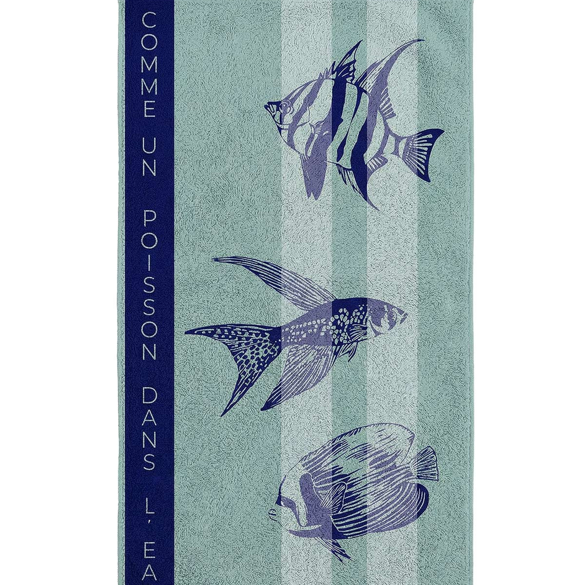 Serviette-plage-poissons-eponge-velours-sensei-100-180
