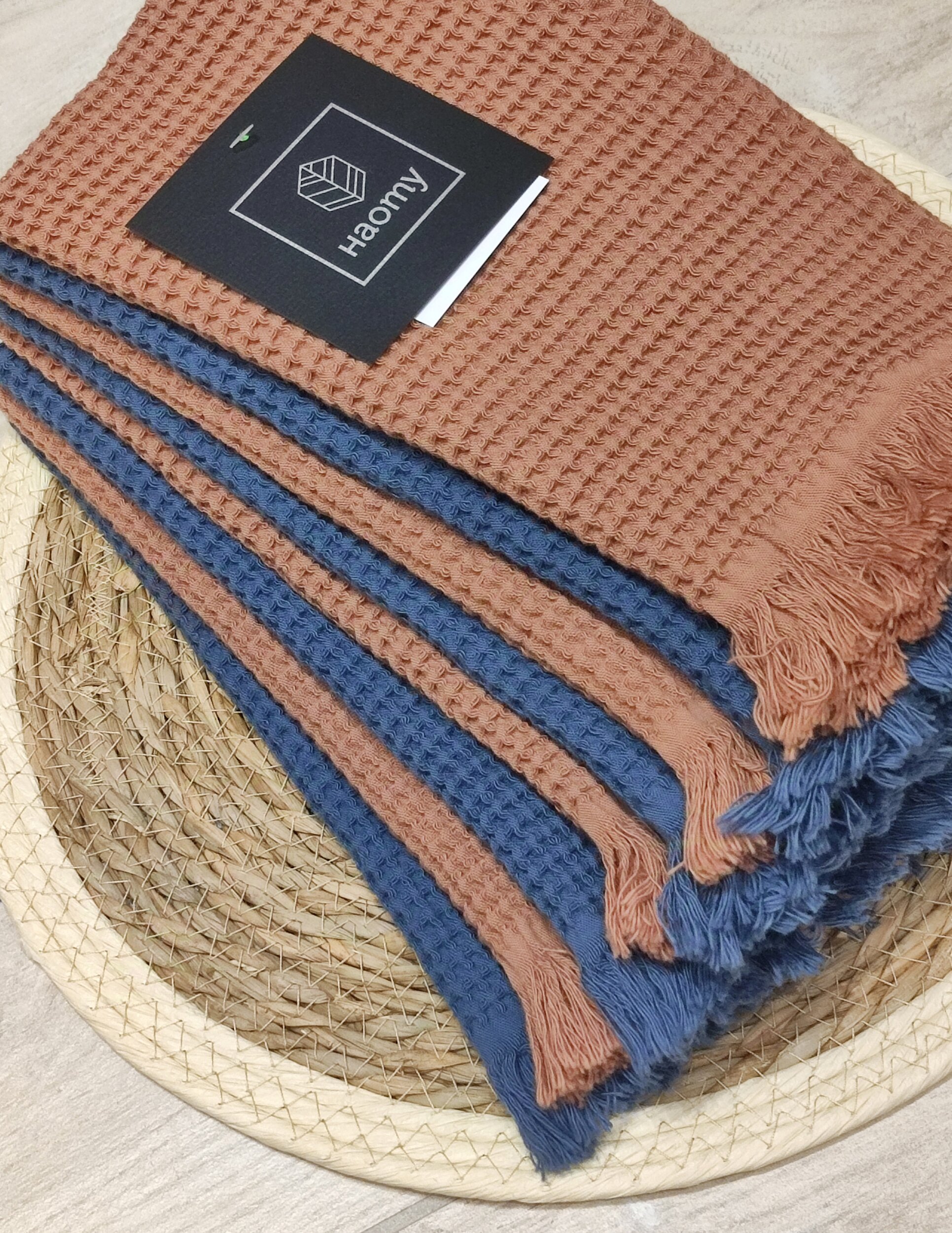 serviette-timor-nid-abeille-haomy-bleu-turquin-mocaccino