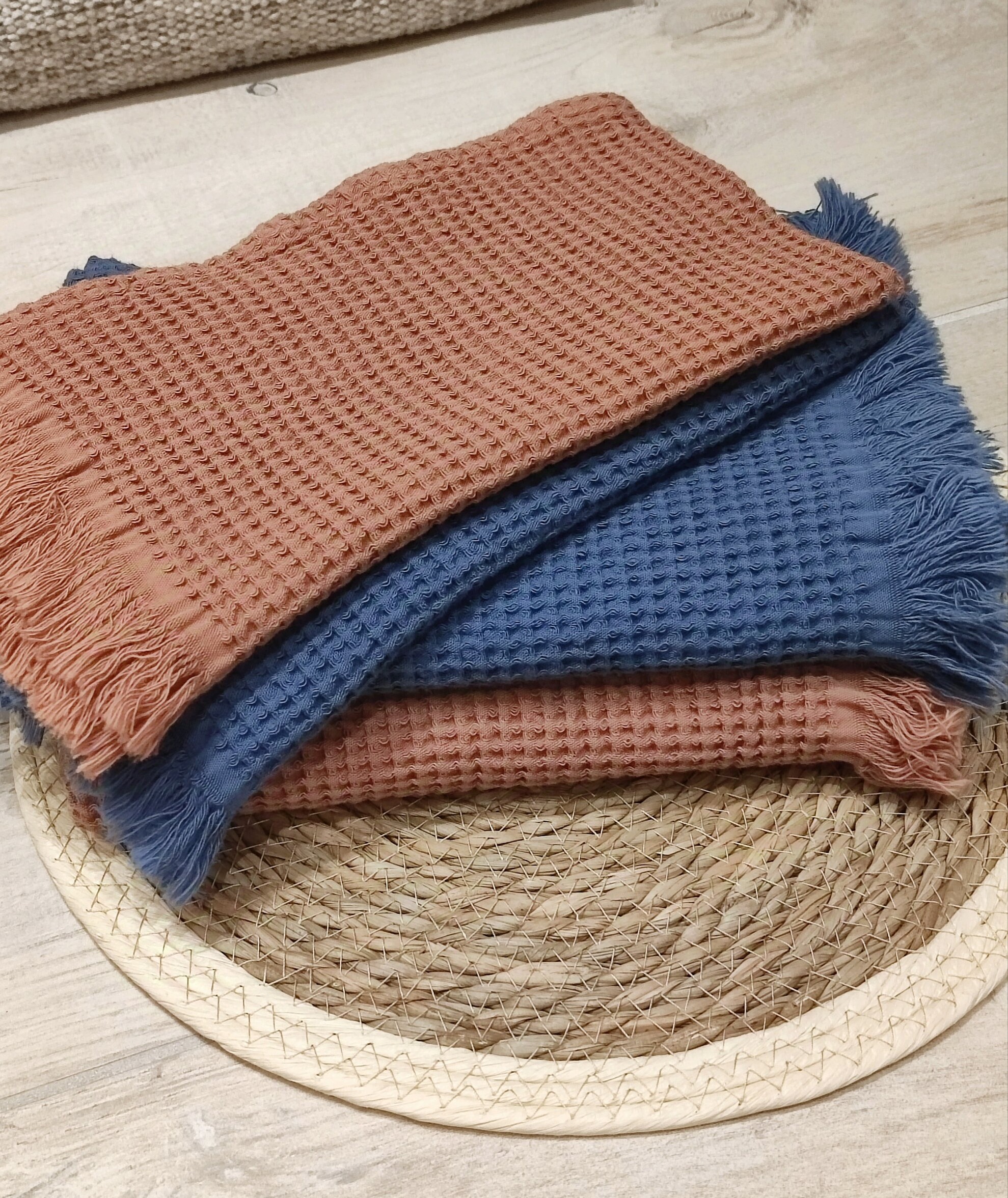 ensemble-serviette-timor-nid-abeille-haomy-bleu-turquin-mocaccino
