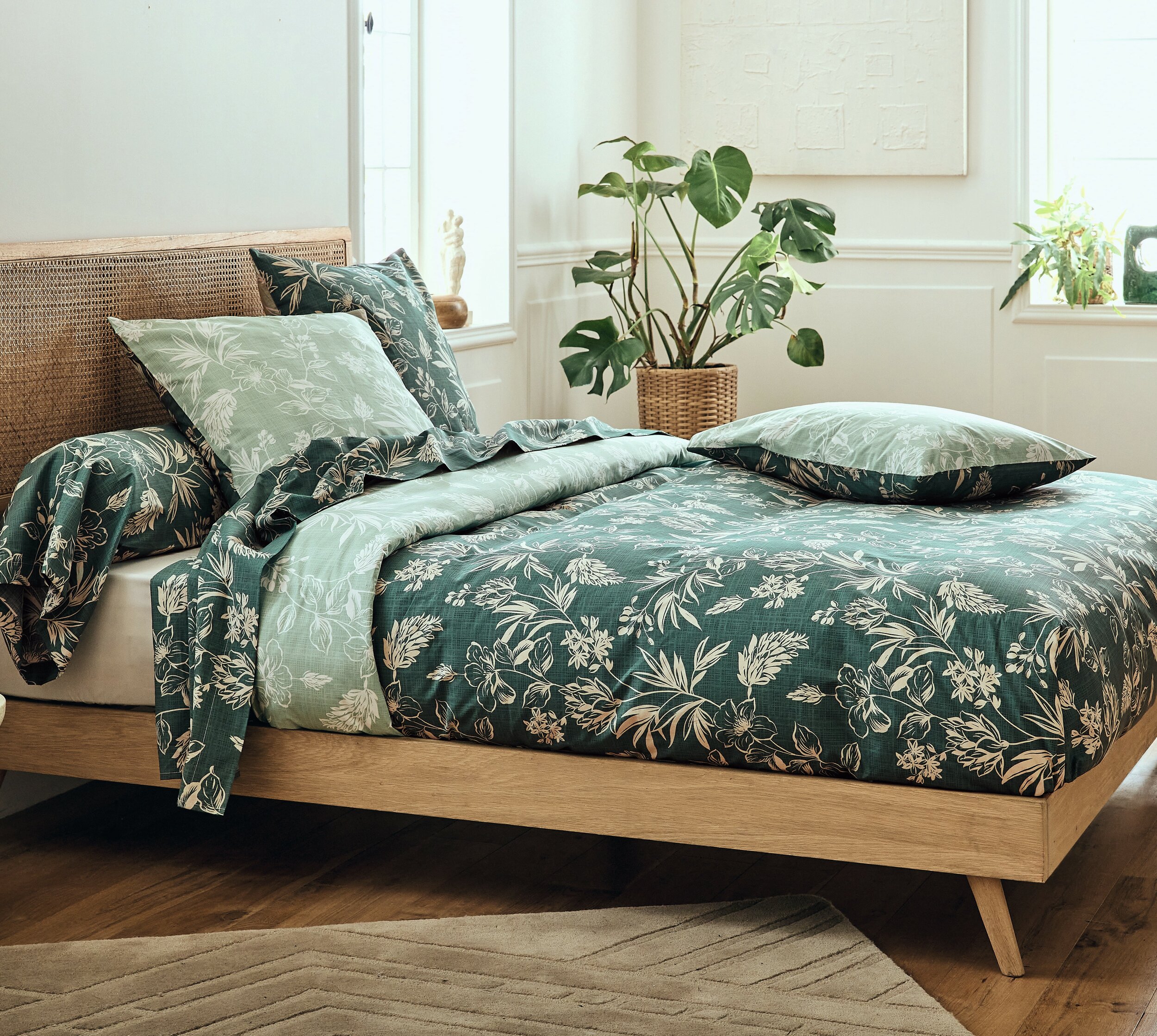 Housse-de-couette-Eloïse-Cyprès-percale-coton-tradilinge