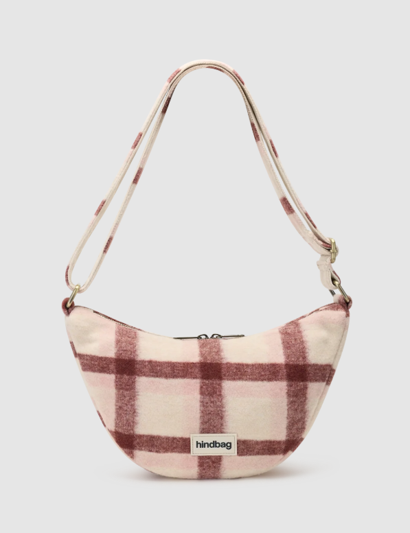 Sac-bandoulière-banane-Andrea-tartan-rose-Hindbag