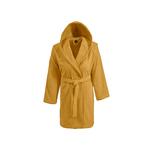 peignoir-court-capuche-velours-Jaune-Face