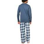 pyjama-pantalon-coton-FLANELLE-bas-carreaux-haut-jersey-BLEU-dos