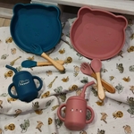Set_repas_assiette_enfant_silicone_ours_bleu_marine_rose