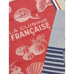 Torchon-gastronomie-rouge-Jacquard-français