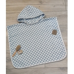 Poncho_damier_bleu_blanc_eponge_coton_fait_main