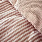 Housse-de-couette-Romie-Abricot-rayures-coton-effet-papillon-zoom-bi-face