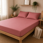 Drap-Housse-percale-lavé-vieux-rose-baton-rouge