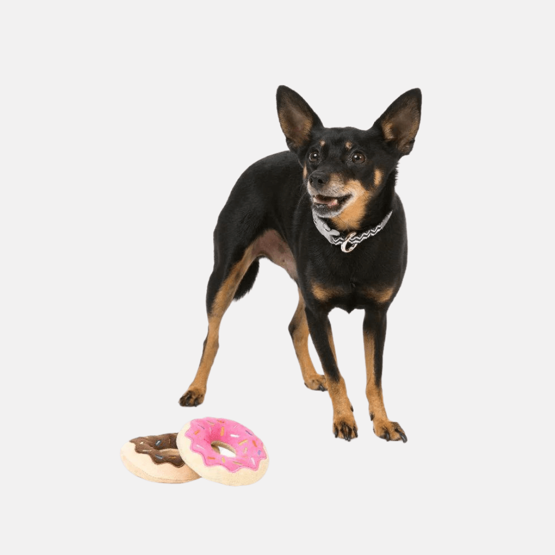 peluche-duo-de-donuts-pour-chien-fraise-et-chocolat-fuzzyard-doggyplace