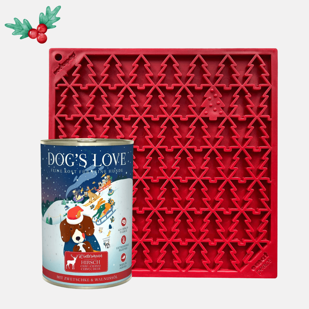 Box de Noël pour chien 2022, Tapis de léchage et Repas de Noël - Doggy Place