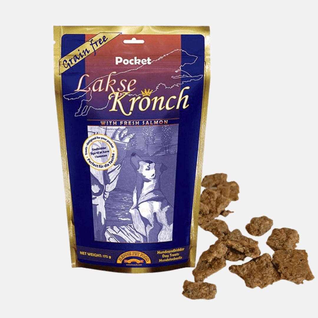 Friandises pour chien sans céréales 100 % Saumon, 175g Lakse Kronch Original - KRONCH