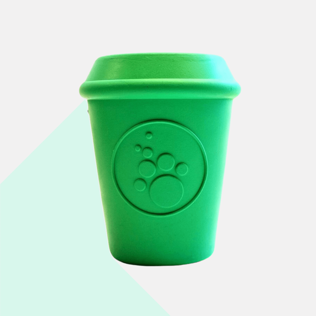Jouet à fourrer pour chien tasse à café verte - SodaPup
