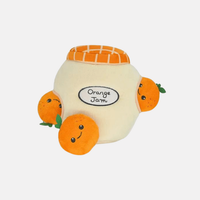 Peluches à cachette Pot de confiture à l'orange pour chien, Burrow - HugSmart