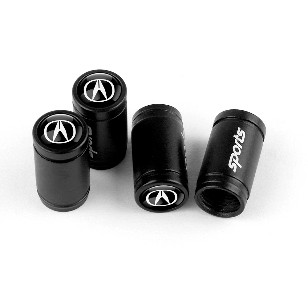BLACK SPORT TIRE VALVE STEM CAPS FOR ACURA