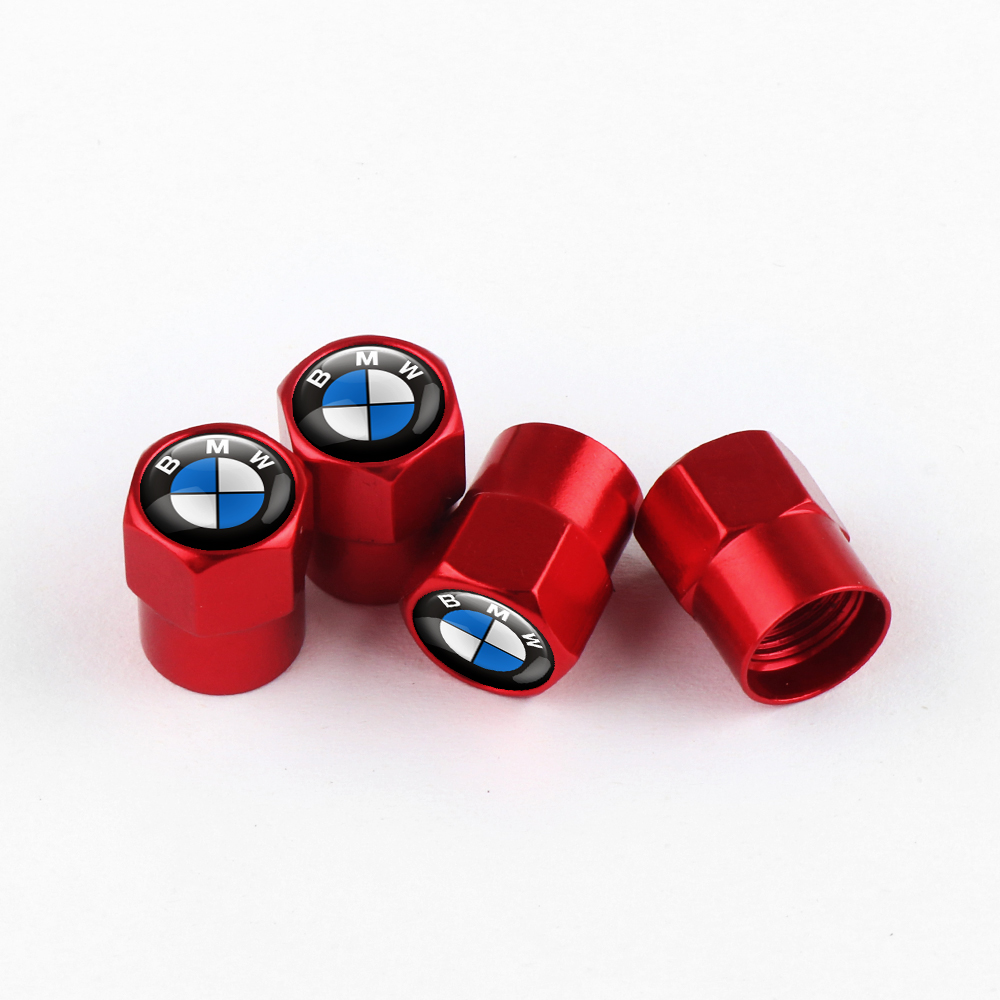 RED TIRE VALVE STEM CAPS FOR BMW(1)