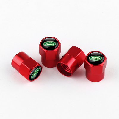 RED TIRE VALVE STEM CAPS FOR LAND ROVER