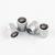 SILVER TIRE VALVE STEM CAPS FOR CADILLAC