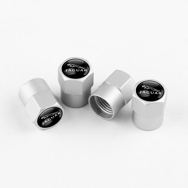 SILVER TIRE VALVE STEM CAPS FOR JAGUAR TIRE VALVE STEM CAPS/JAGUAR