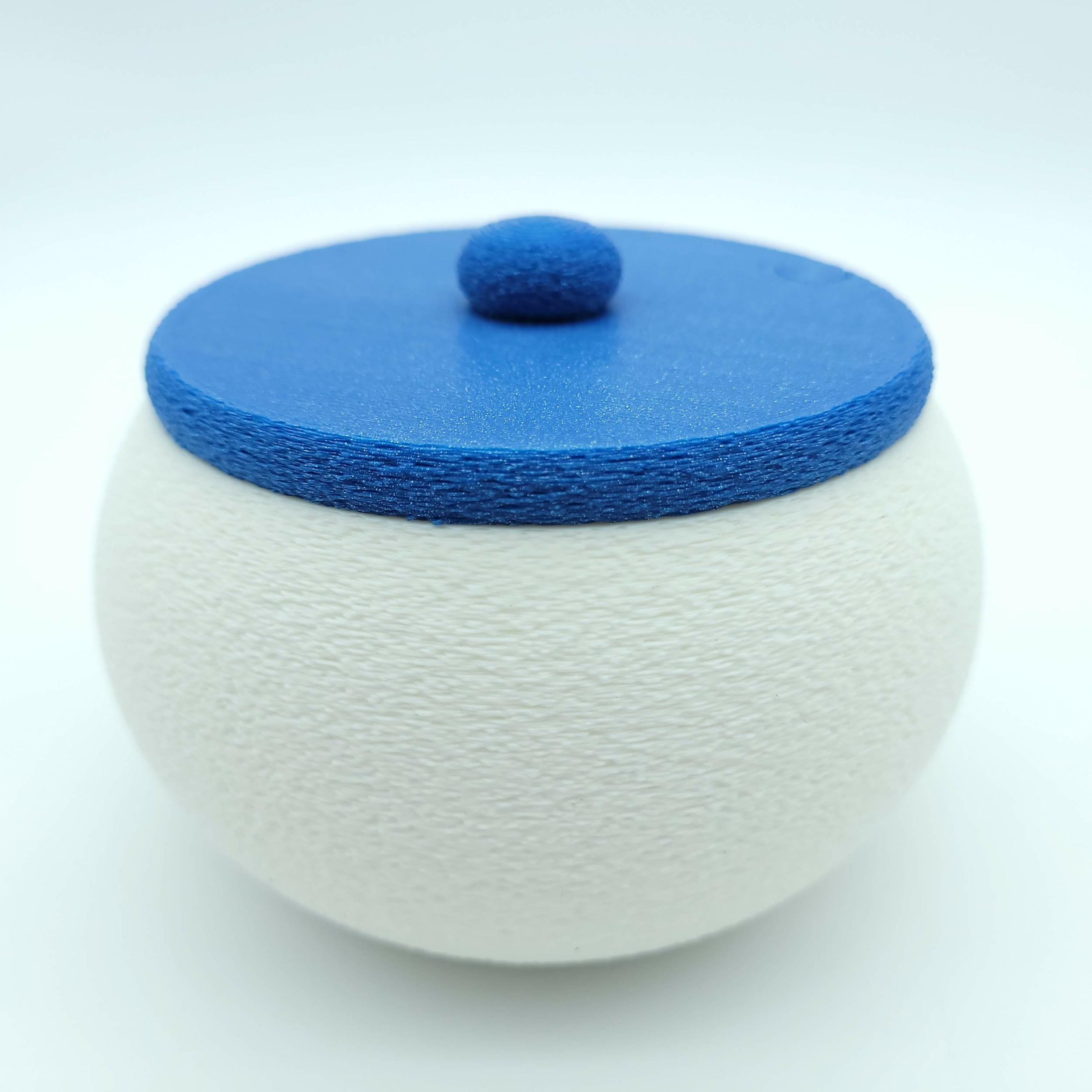 Boîte à coton boule - Benj3dcrea - imprimé 3D 110 mm x 75 mm matières biosourcées.