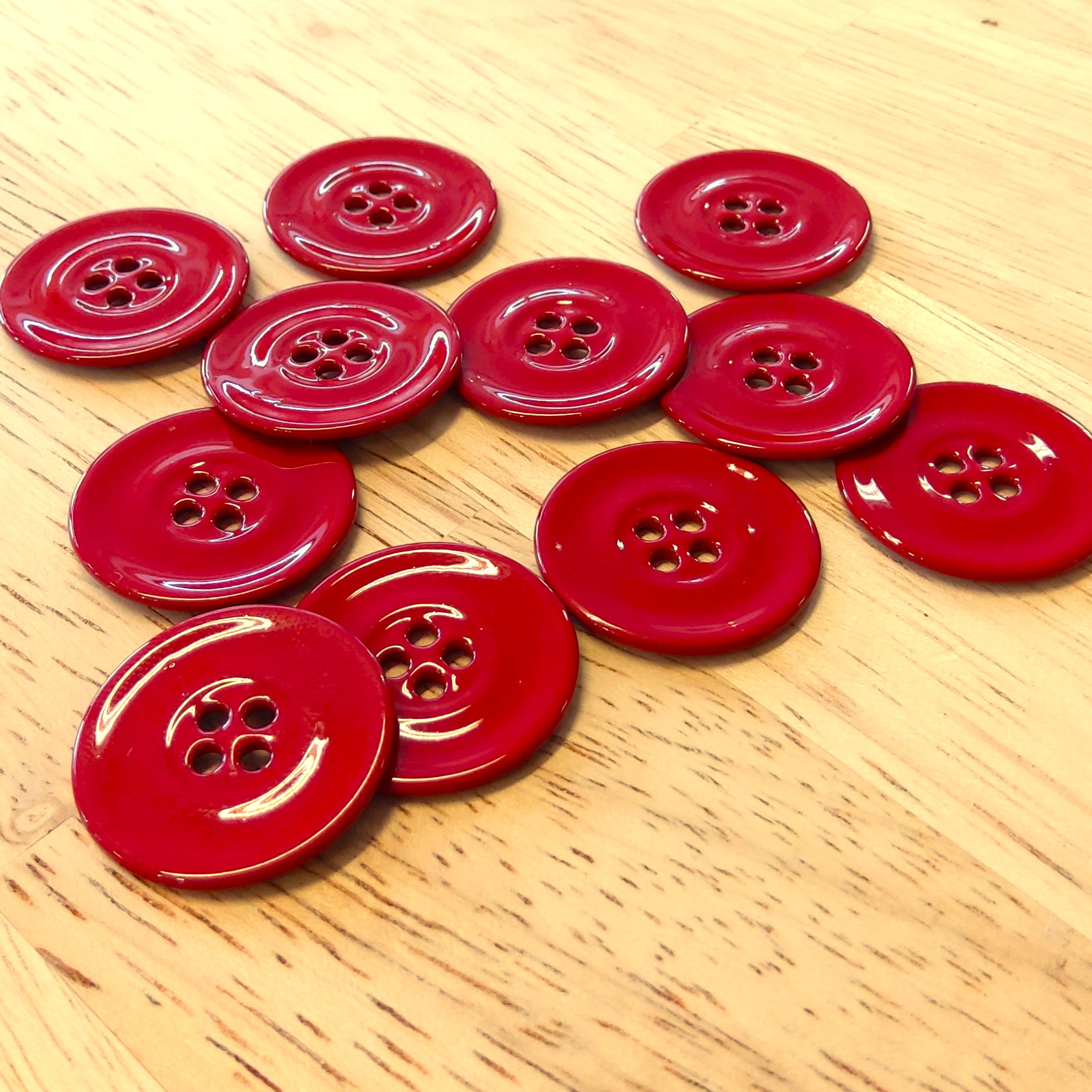 Boutons 22mm - Rouge brillant