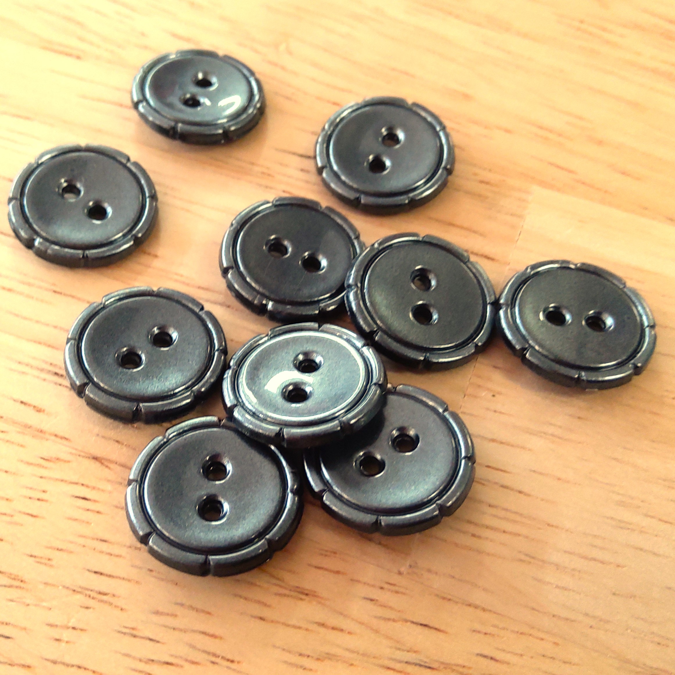 Boutons 15mm - Gris anthracite