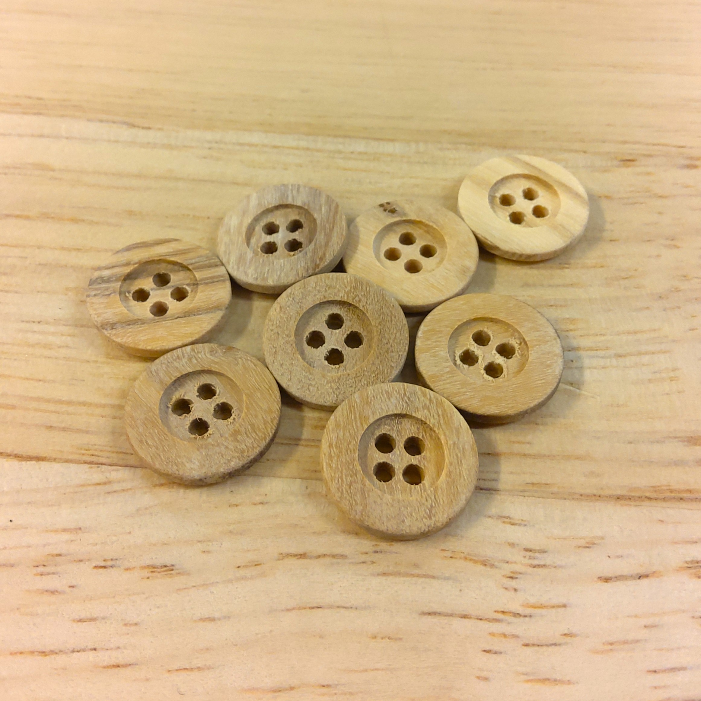 Boutons 15mm - Bois
