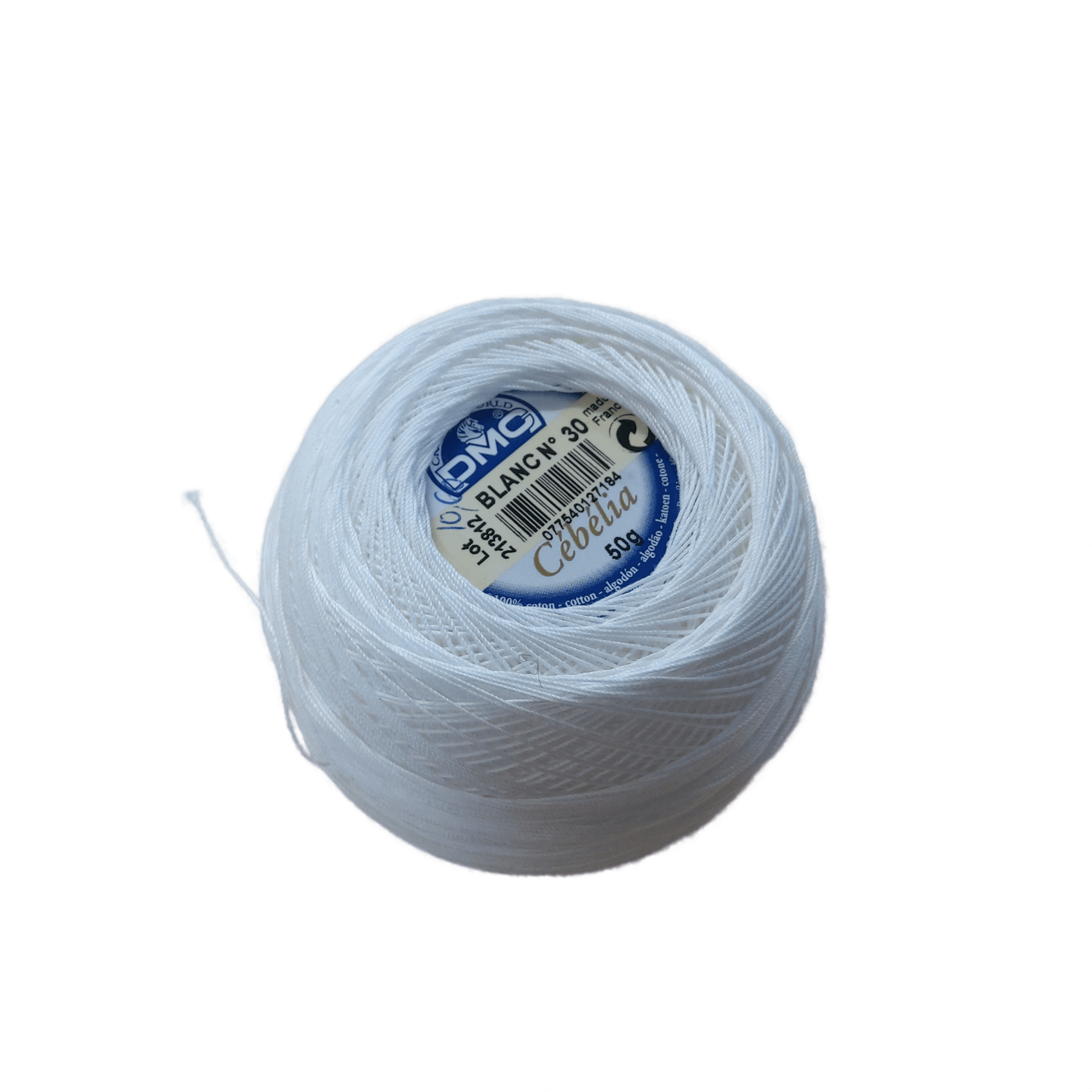 1 Pelote Taille 60 DMC Cordonnet Spécial Blanc Ecru Crochet Coton