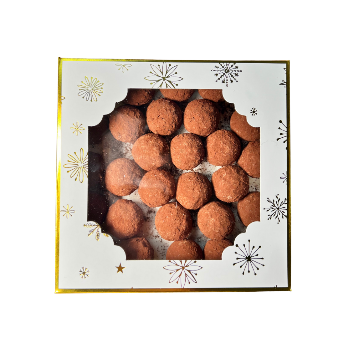 Coffret de truffes Chocolat Noir de Noël - Livraison Chocolats Noël